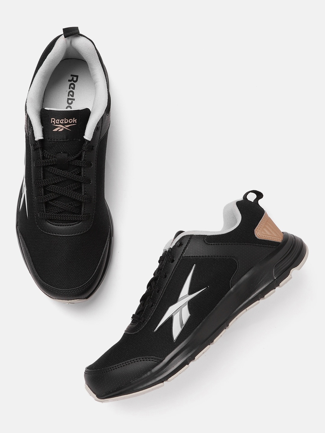 

Reebok Men Black Woven Design Canton Running Shoes
