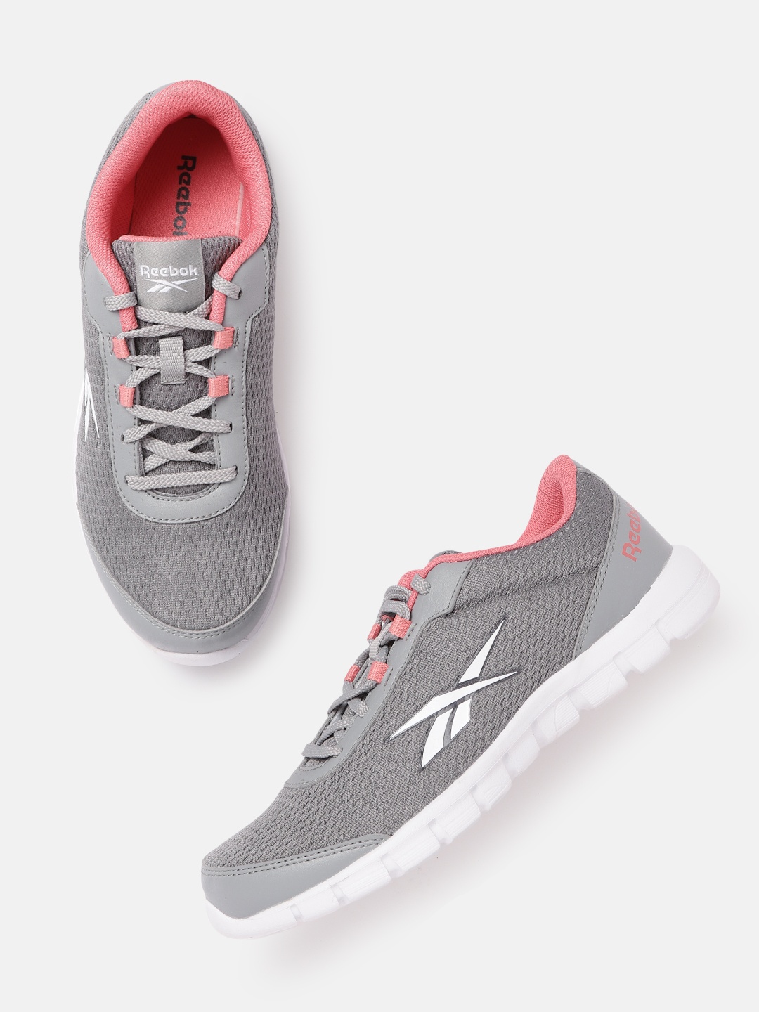 

Reebok Women Grey Woven Design Lux Running Shoes