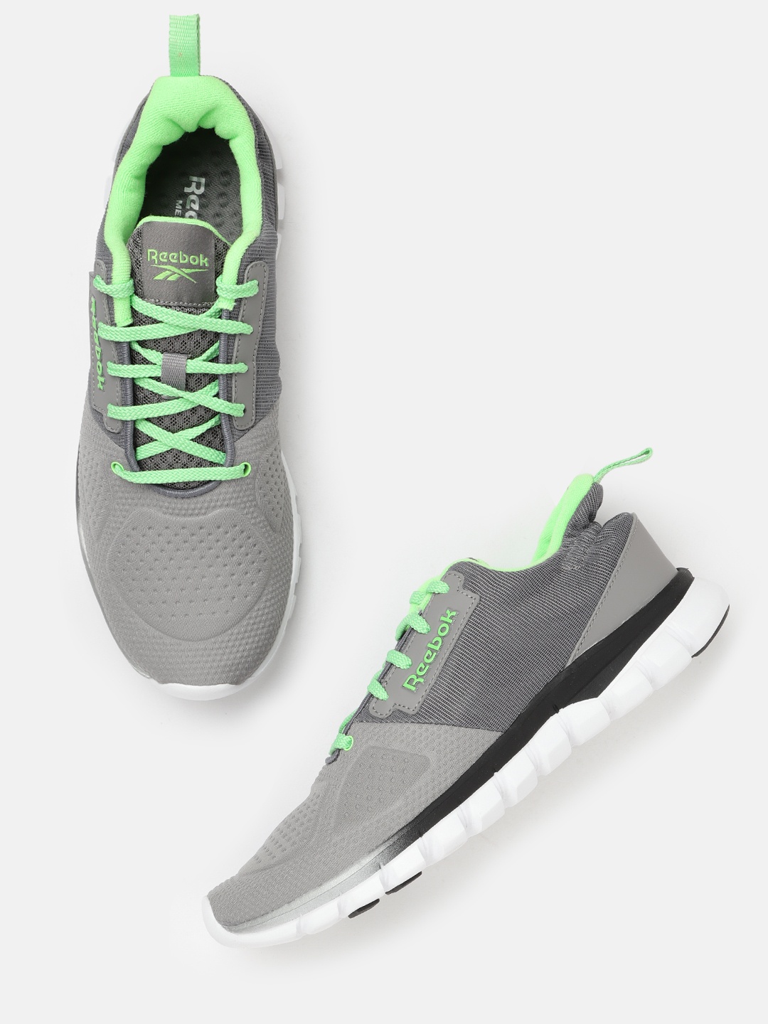 

Reebok Women Grey Woven Design Aim Runner Shoes