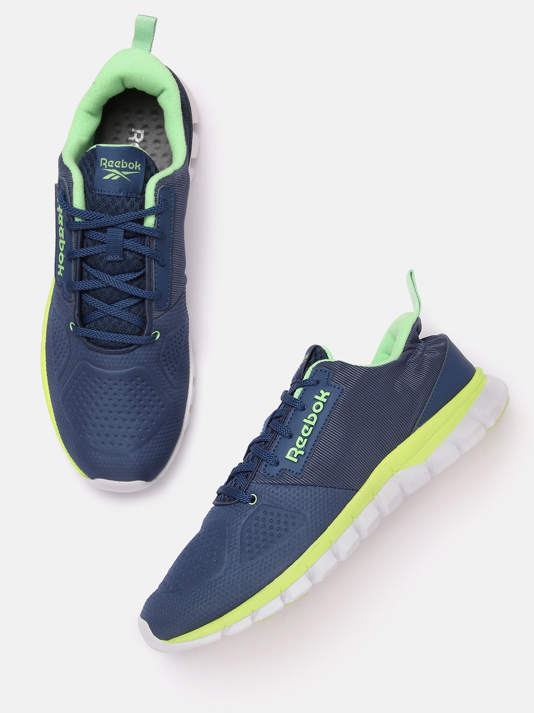 

Reebok Men Woven Design Aim Runner Running Shoes, Blue