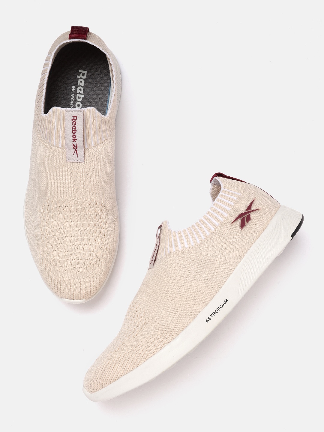 

Reebok Women Cream-Coloured Woven Design Druhan 2.0 Walking Shoes