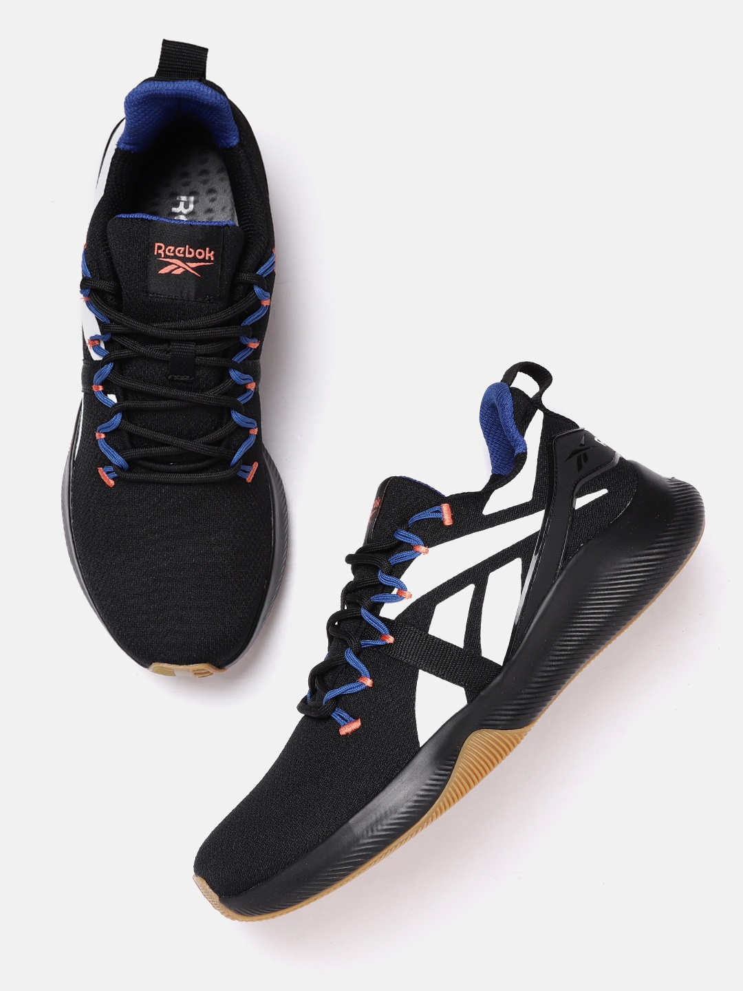

Reebok Men Navy Black & White Woven Design Epsilon Running Shoes