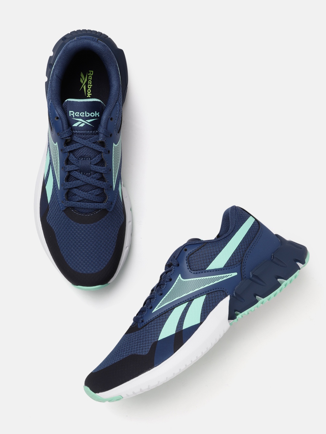 

Reebok Women Navy Blue & Mint Green Ztaur Run Woven Design Shoes