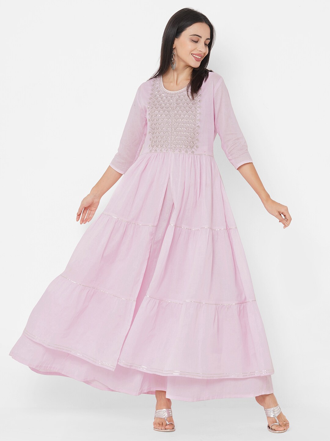 

FASHOR Pink Ethnic Maxi Dress