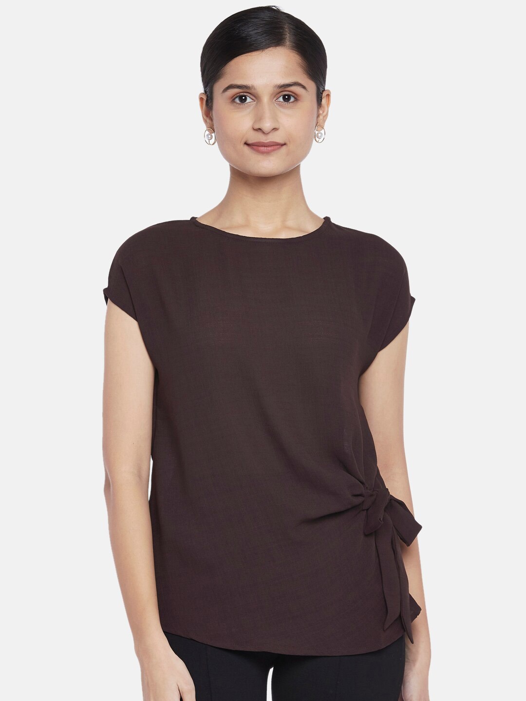 

Annabelle by Pantaloons Brown Extended Sleeves Top