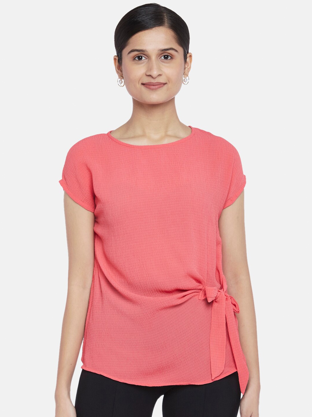 

Annabelle by Pantaloons Pink Top With Tie-Up Detail