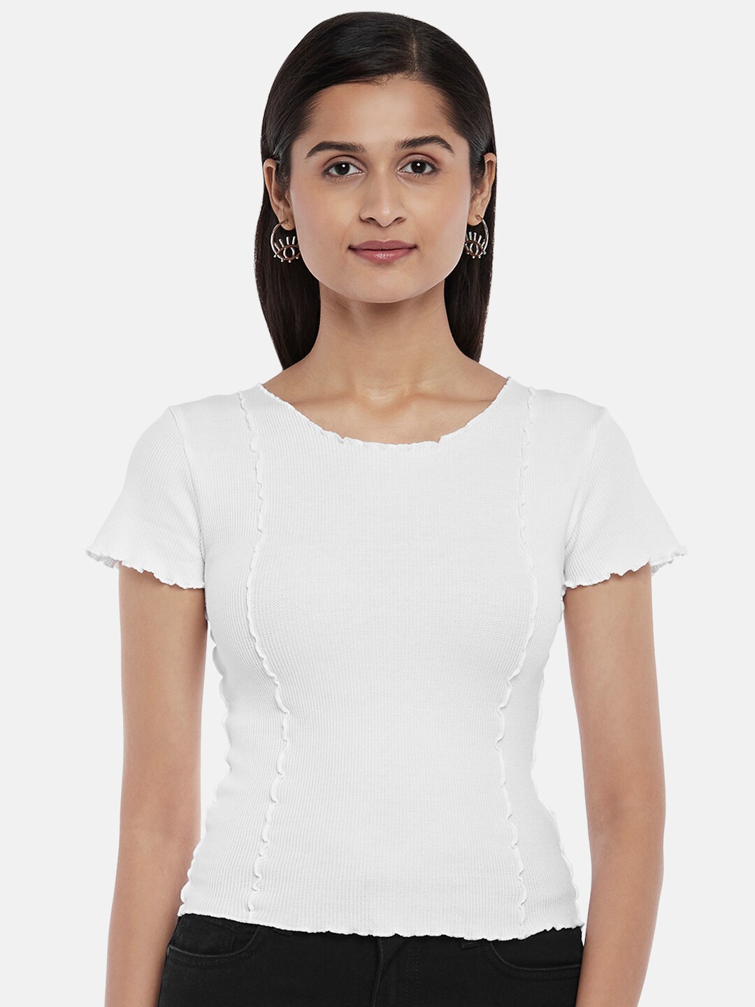 

People White Pure Cotton Monochrome Top