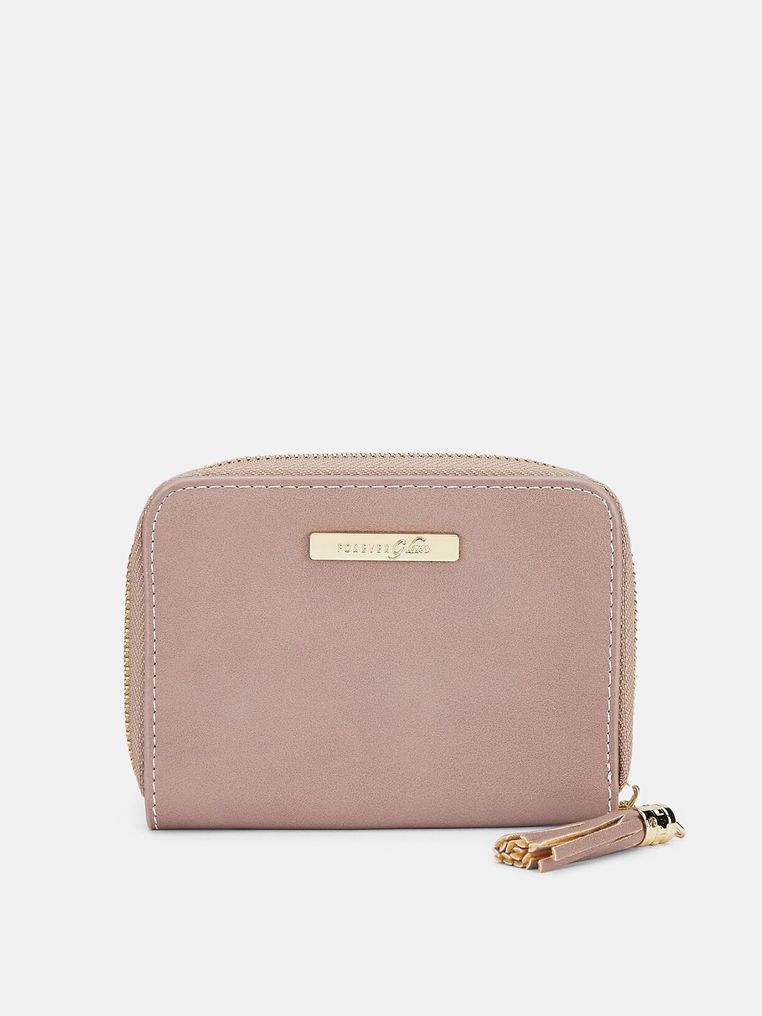 

Forever Glam by Pantaloons Women Pink & White Textured Zip Around Wallet