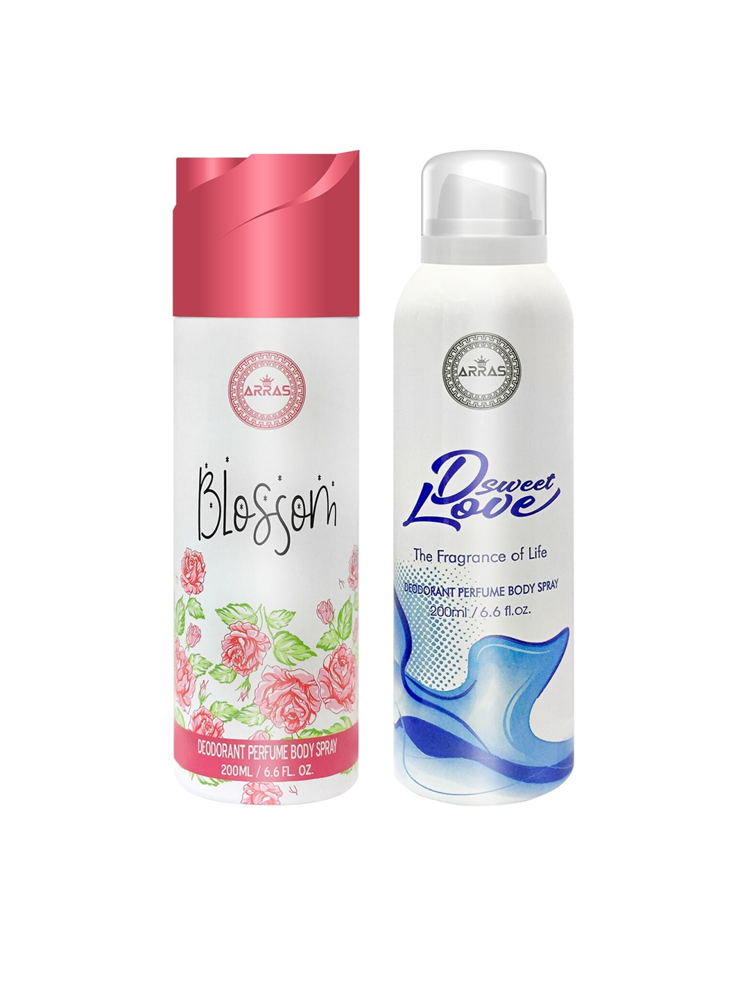 

Arras Pack Of 2 Blossom & D Sweet Love Blue Deodorant Body Spray, White