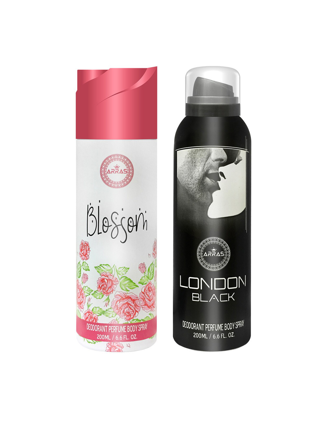 

Arras White Set of 2 Blossom & London White Deodorant Body Spray 400 ml