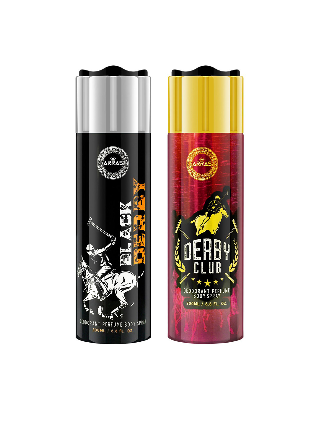 

Arras Unisex Set Of 2 Derby & Derby Club Deodorant Body Spray - 200ml, Black