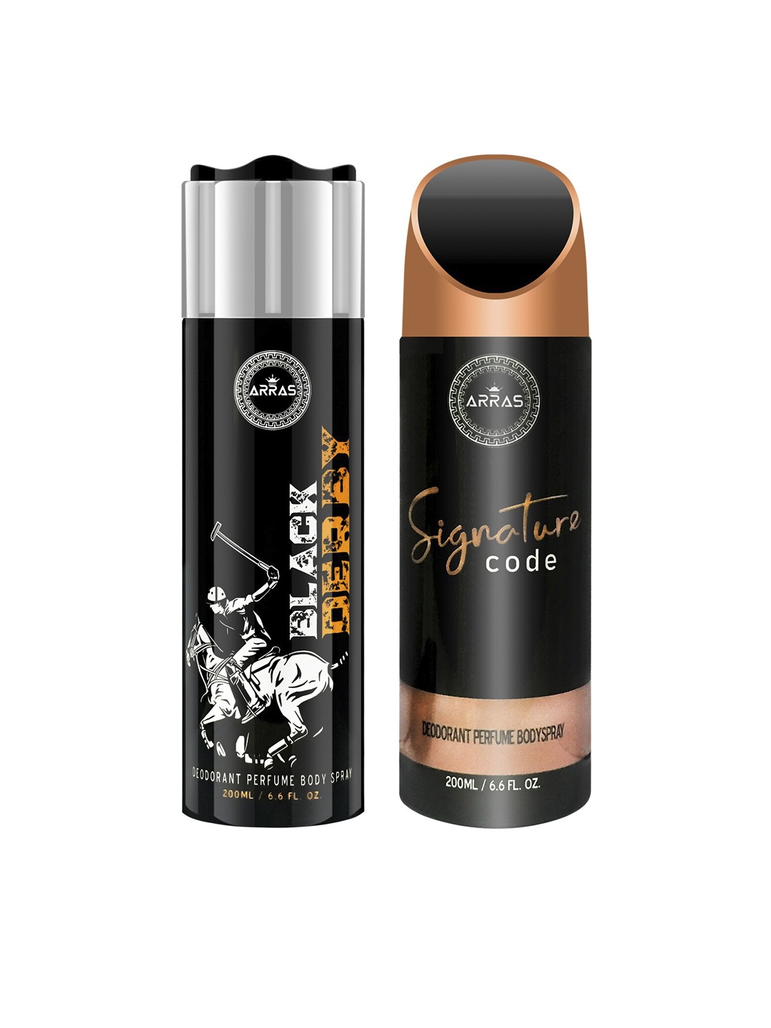 

Arras Pack Of 2 Derbry & Signature Code Deodorant Body Spray, Black