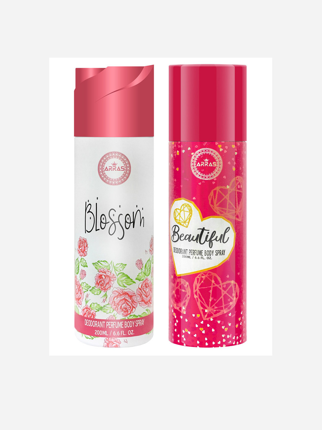 

Arras Pack Of 2 Blossom & Beautiful Deodorant Body Spray, White