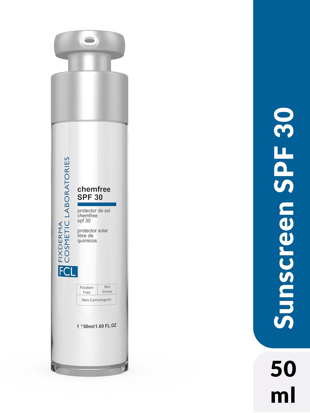 

FIXDERMA COSMETIC LABORATORIES Chemfree SPF 30 Physical Liquid Sunscreen - 50ml, Off white