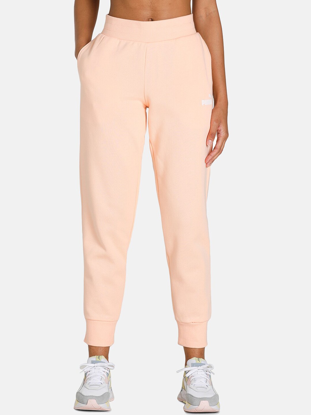 

Puma Women Peach Solid Essentials Sweat Pants