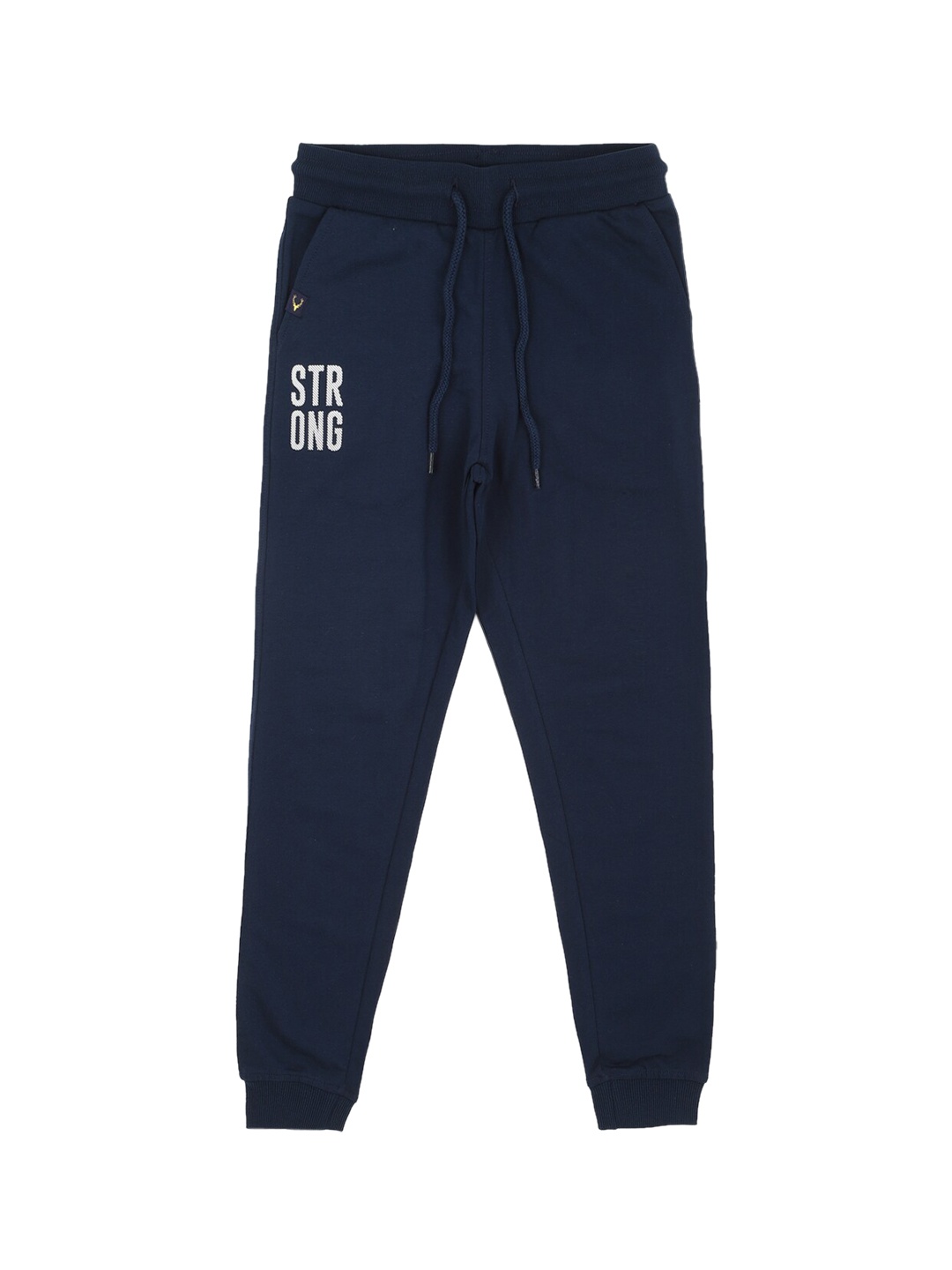 

Allen Solly Junior Boys Navy Blue Printed Pure Cotton Joggers