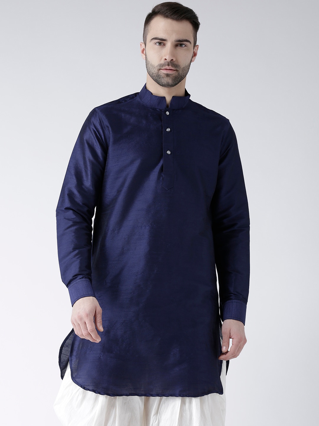 

DEYANN Men Navy Blue Pathani Kurta