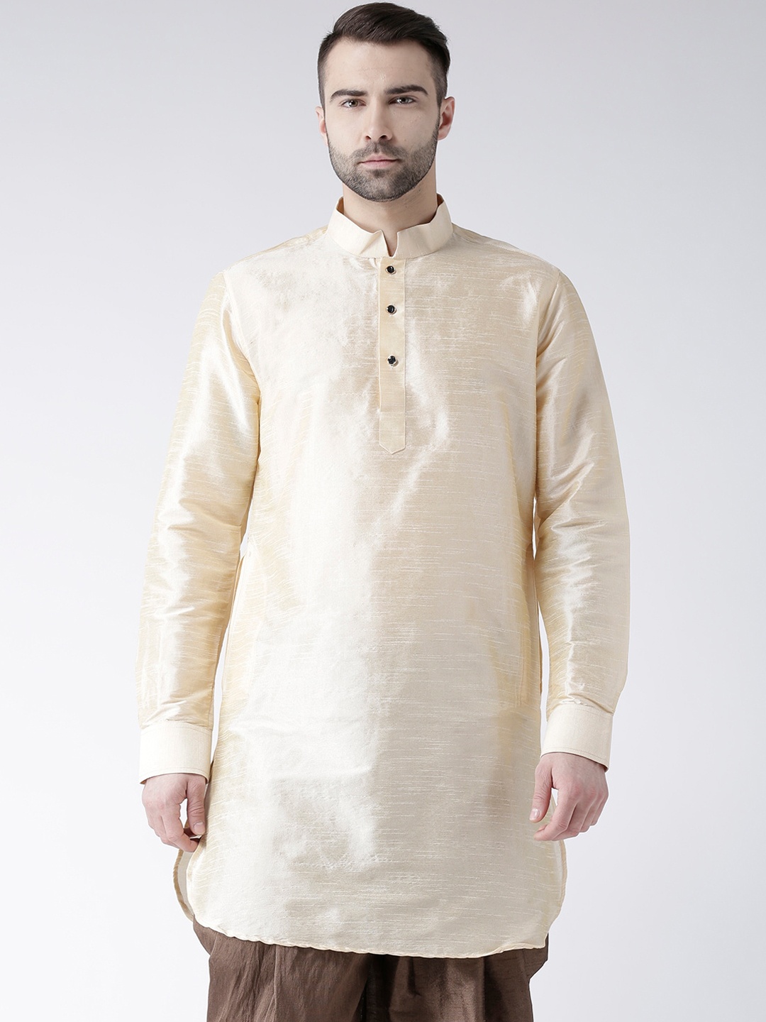 

DEYANN Men Cream-Coloured Kurta