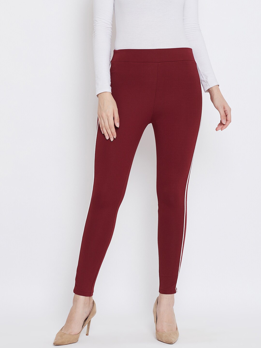 

Clora Creation Women Maroon Solid Treggings