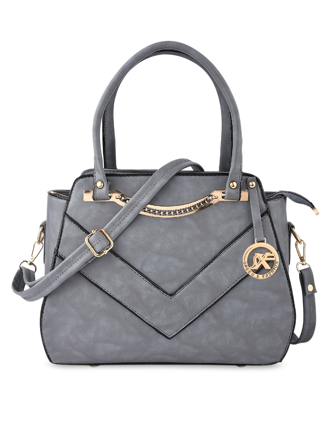 

SXF SPEED X FASHION Grey Structured Handheld Bag