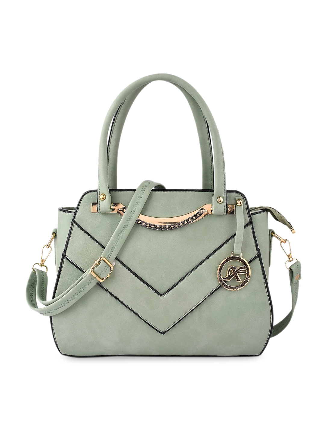 

SXF SPEED X FASHION Green PU Structured Handheld Bag