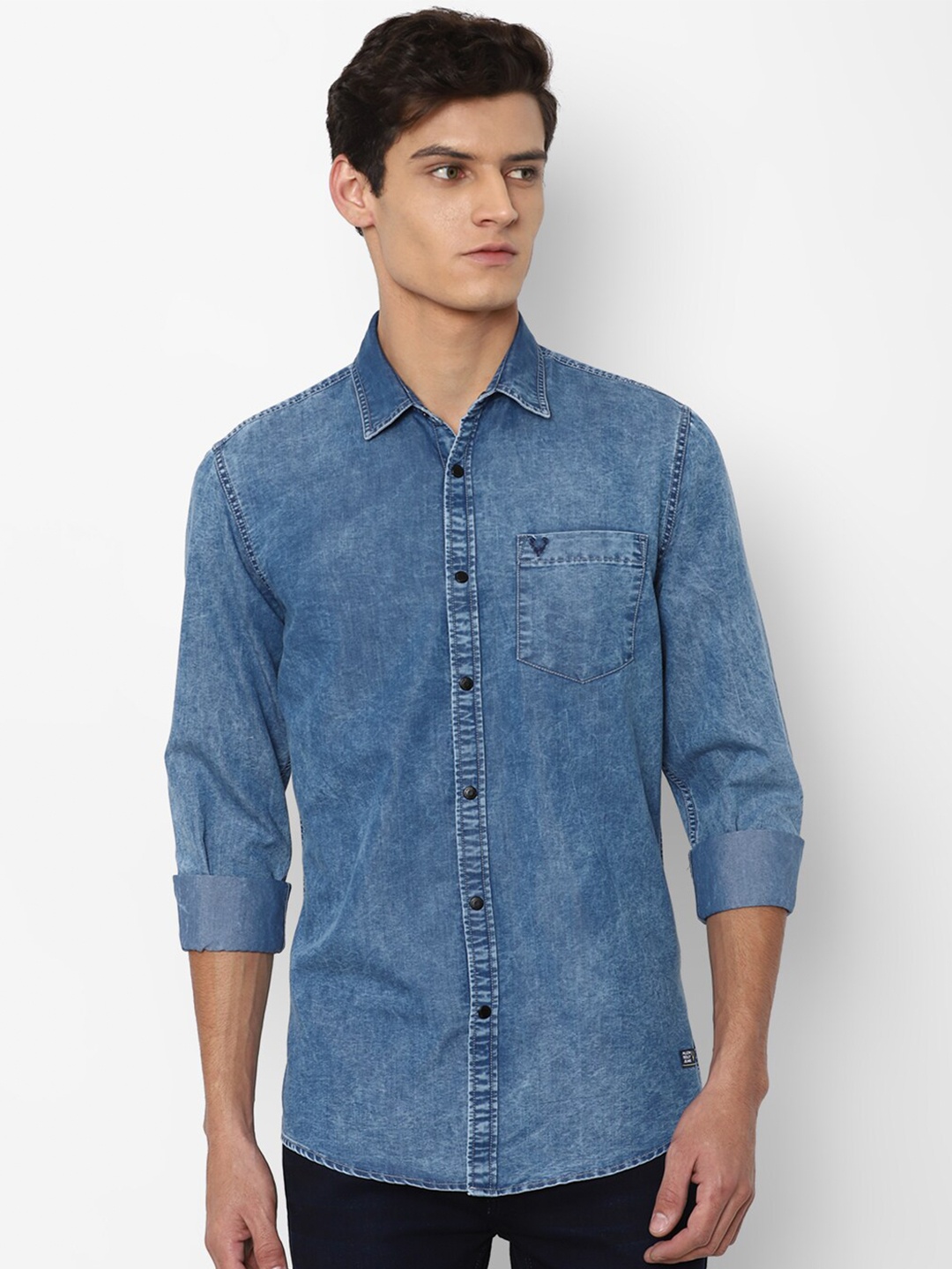 

Allen Solly Sport Men Blue Faded Casual Shirt