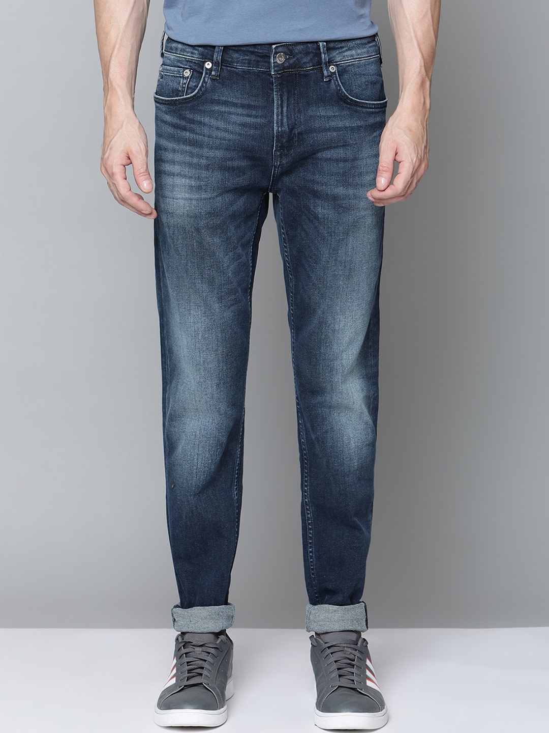 

JUNK de LUXE Men Blue Slim Fit Heavy Fade Jeans