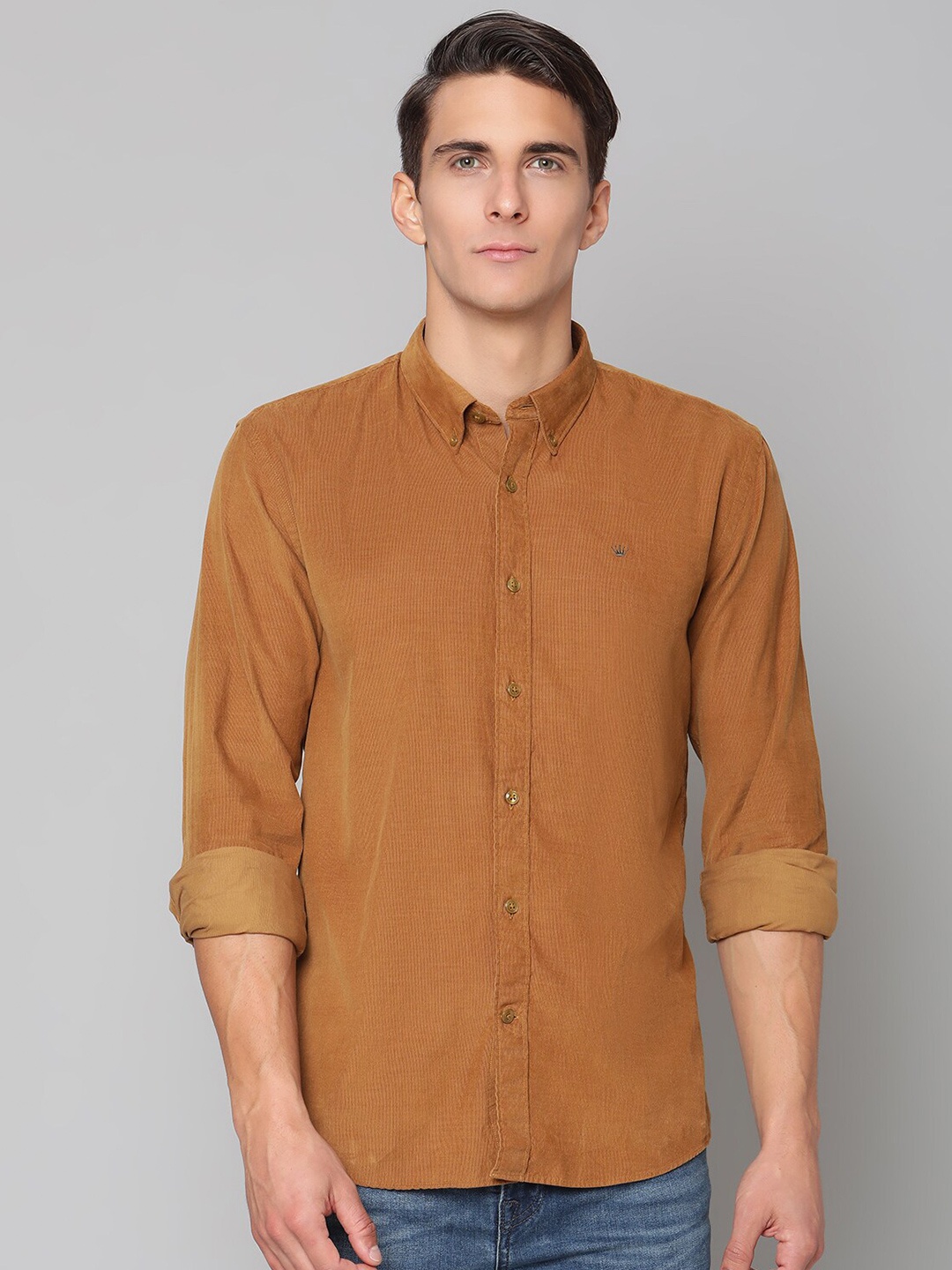 

JUNK de LUXE Men Brown Slim Fit Casual Shirt