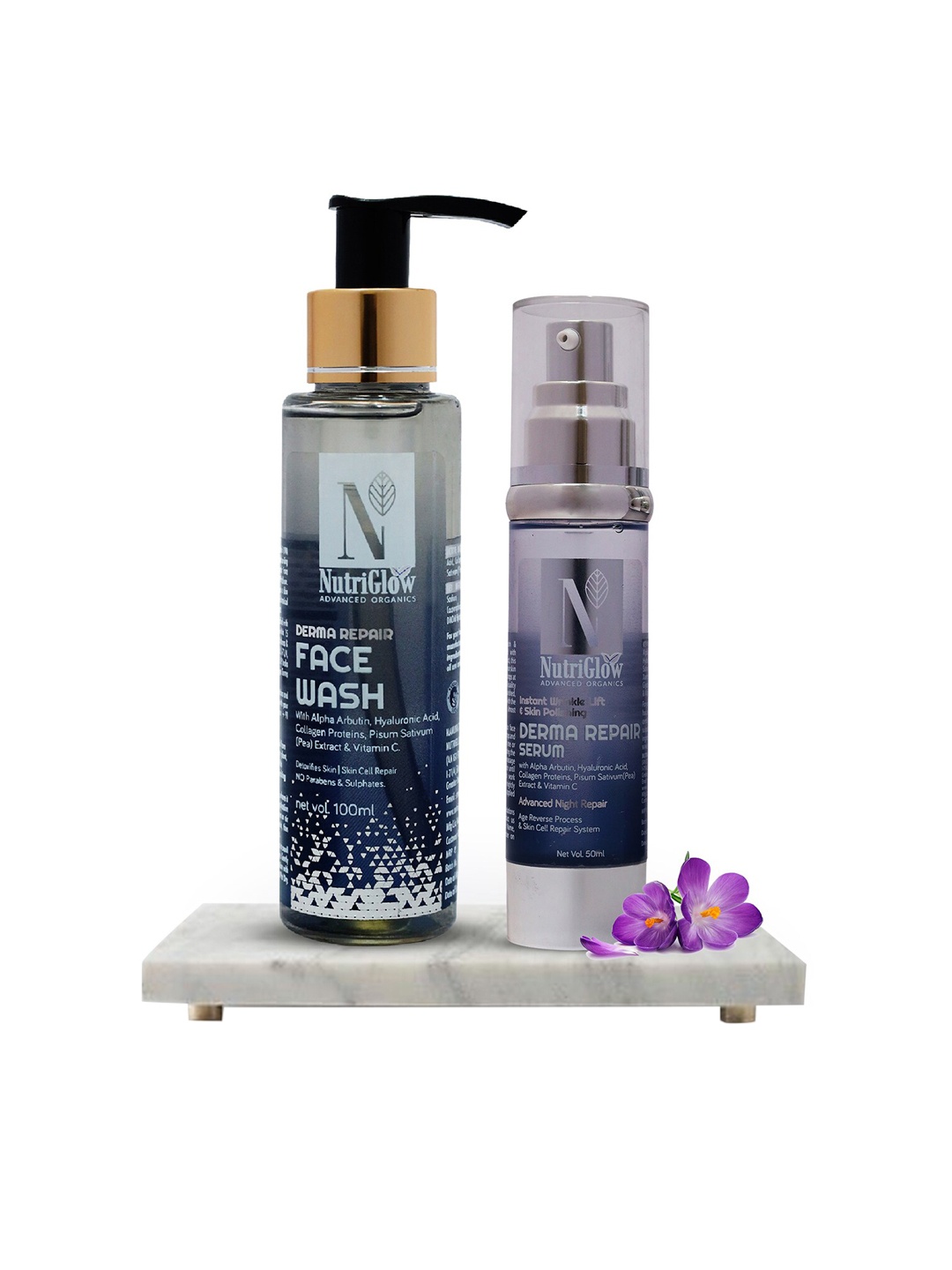 

Nutriglow Advanced Organics Derma Repair Face Wash 100 ml & Derma Repair Face Serum 50 ml, Multi