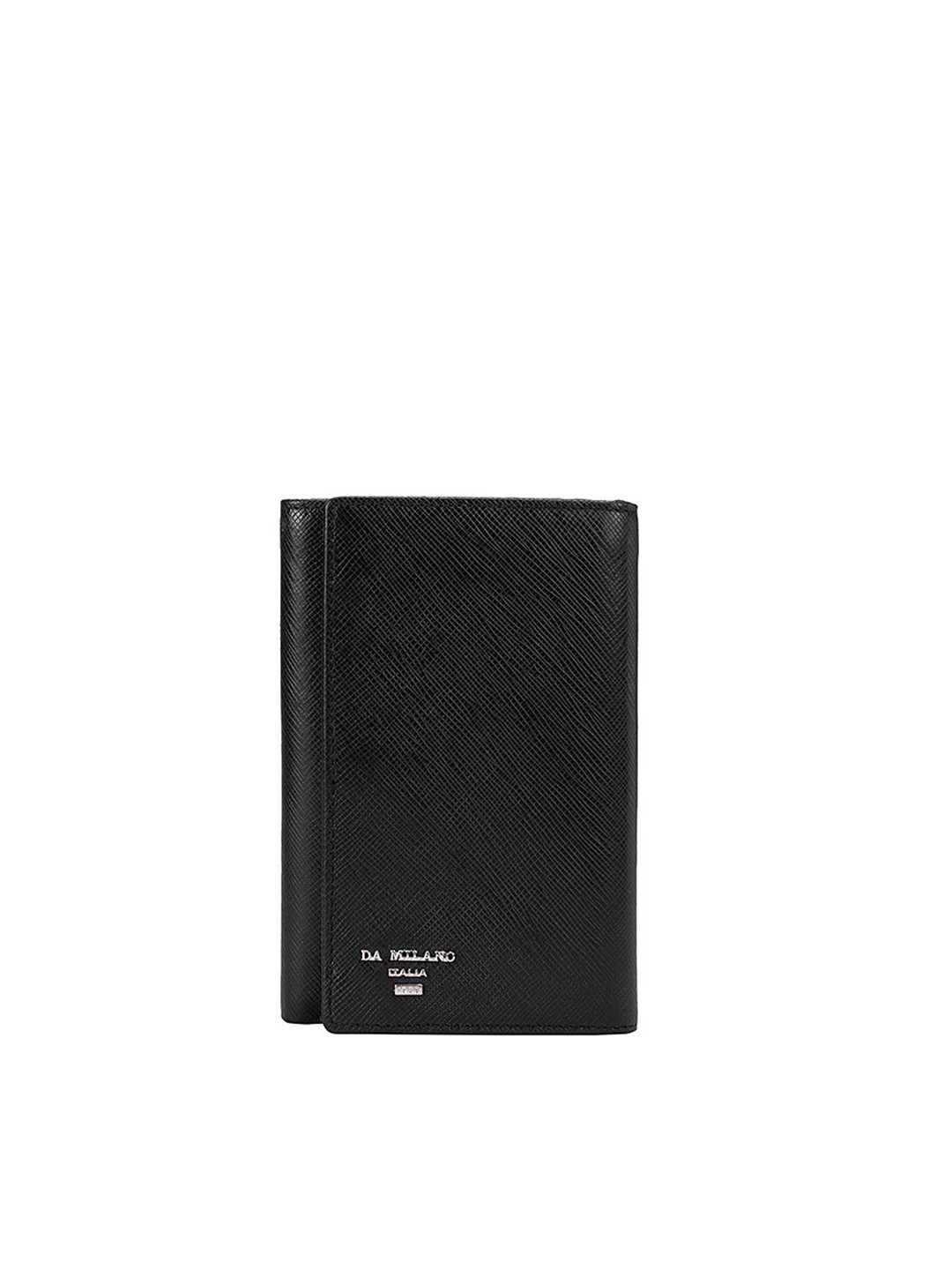 

Da Milano Women Black Textured Leather Two Fold Wallet