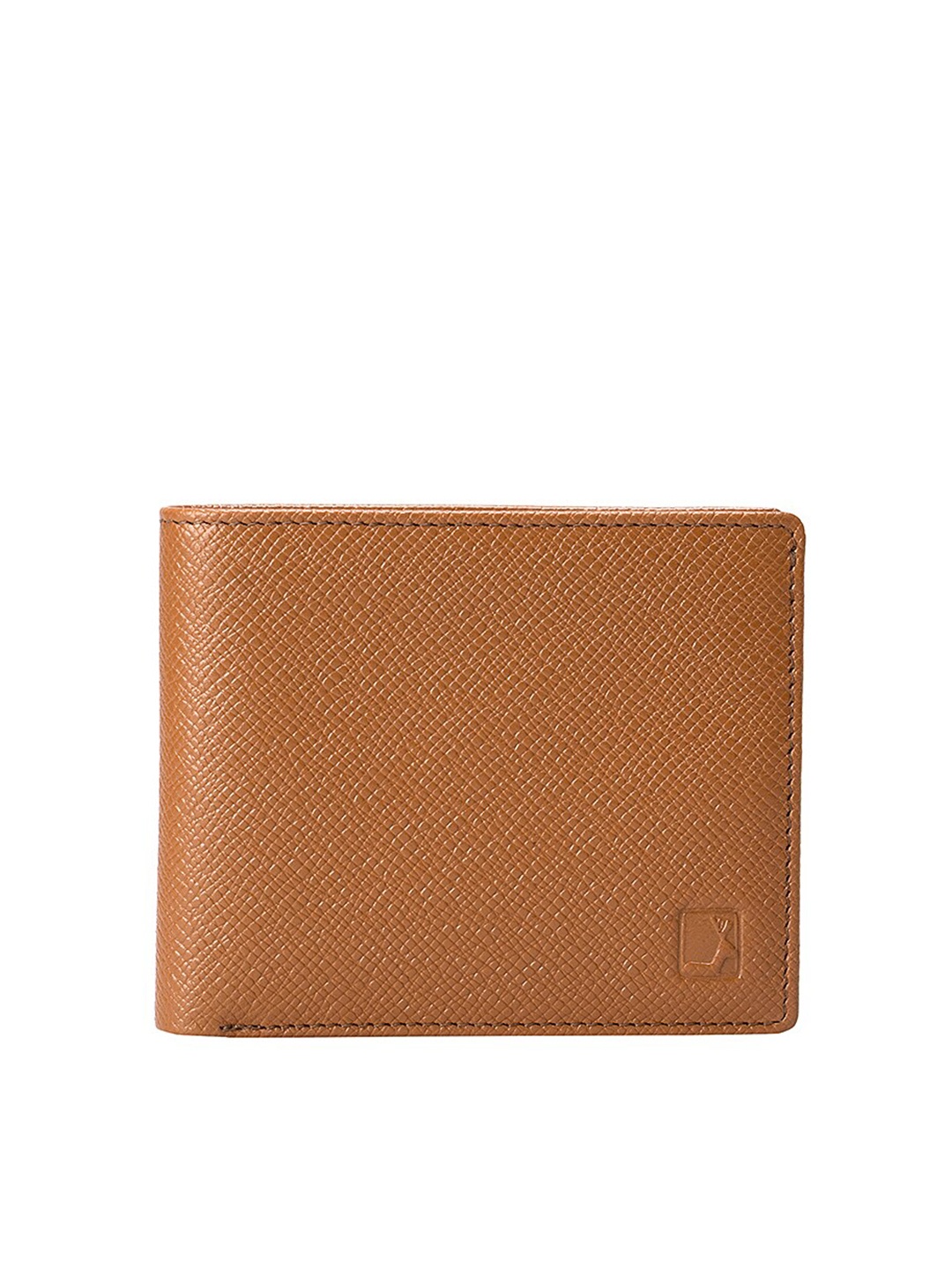 

Da Milano Men Brown Textured Leather Two Fold Wallet