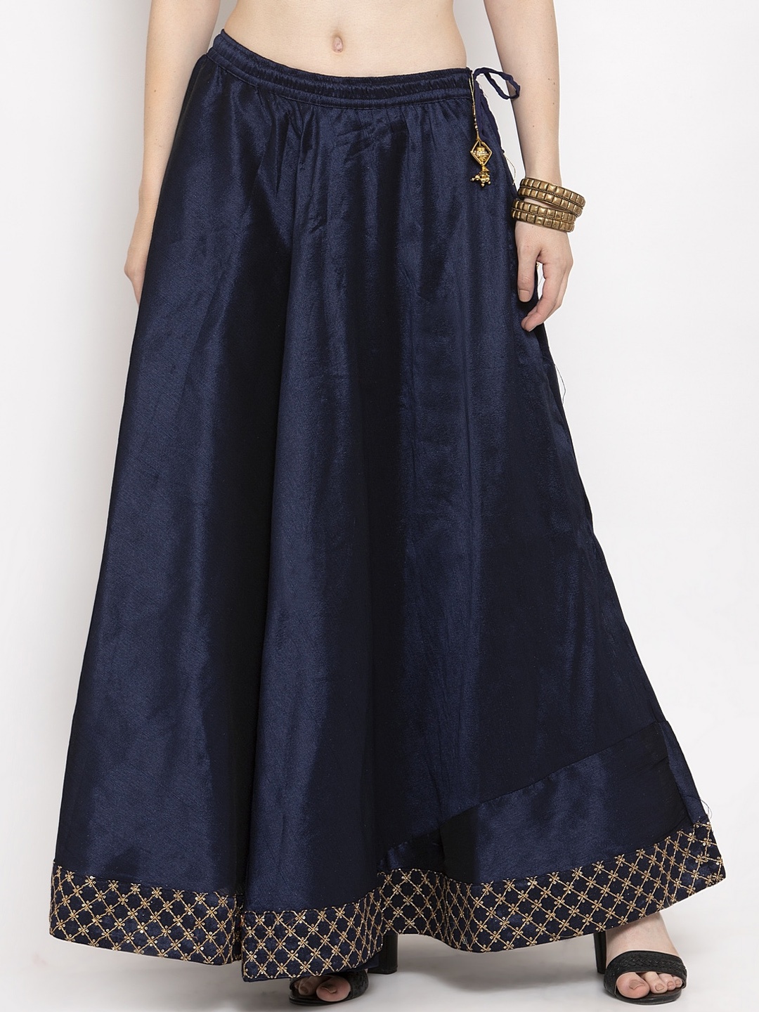 

Clora Creation Women Navy Blue Solid Flared Maxi Skirt