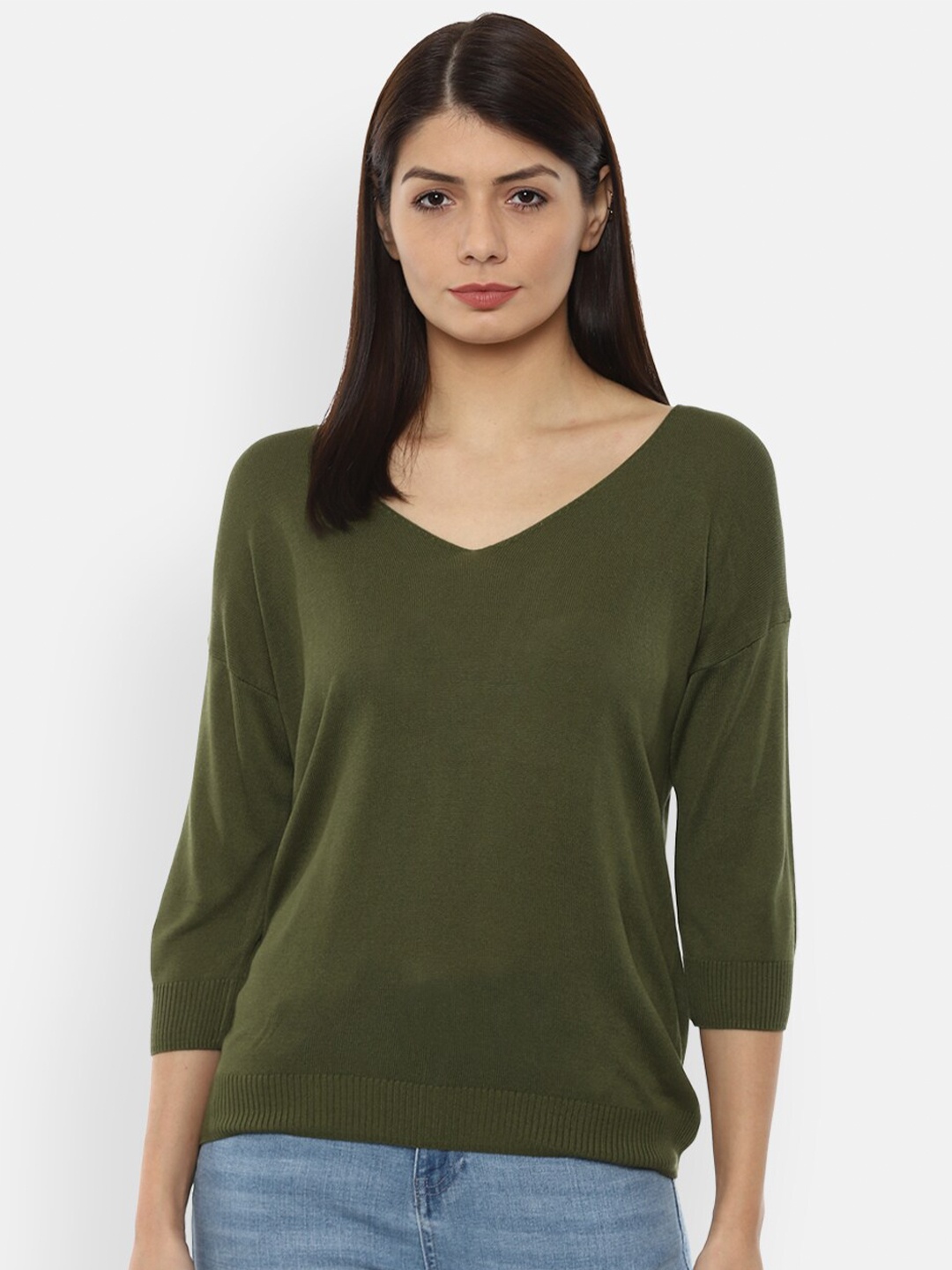 

Van Heusen Woman Women Olive Green Acrylic Pullover