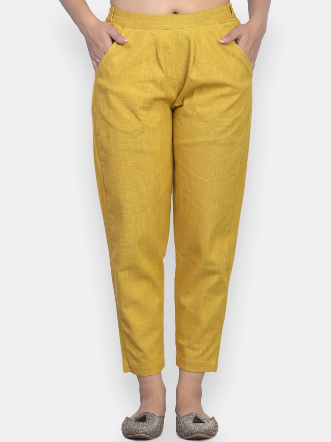 

VEDANA Women Beige Comfort Trousers