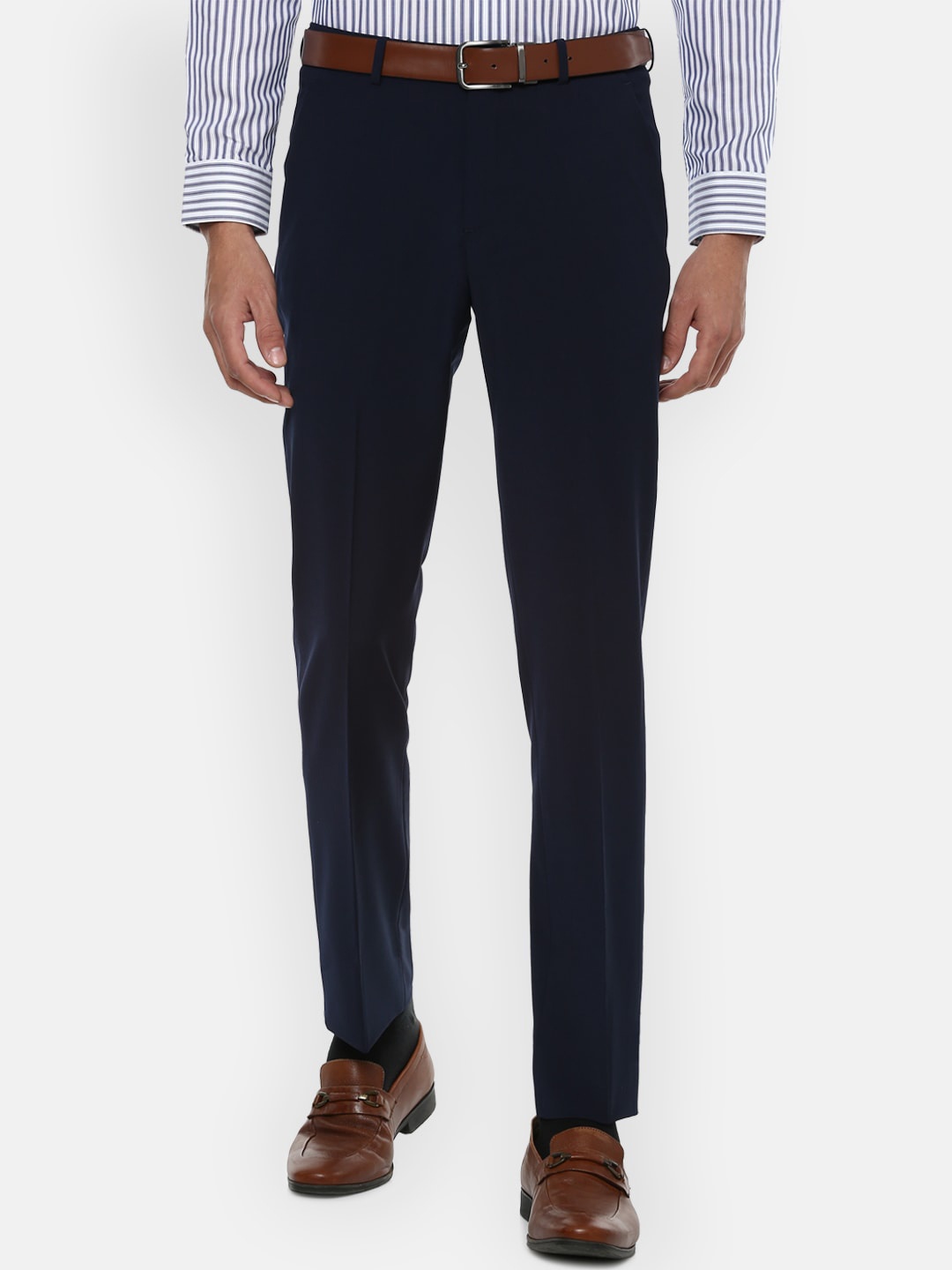 

Louis Philippe Permapress Men Navy Blue Slim Fit Trousers