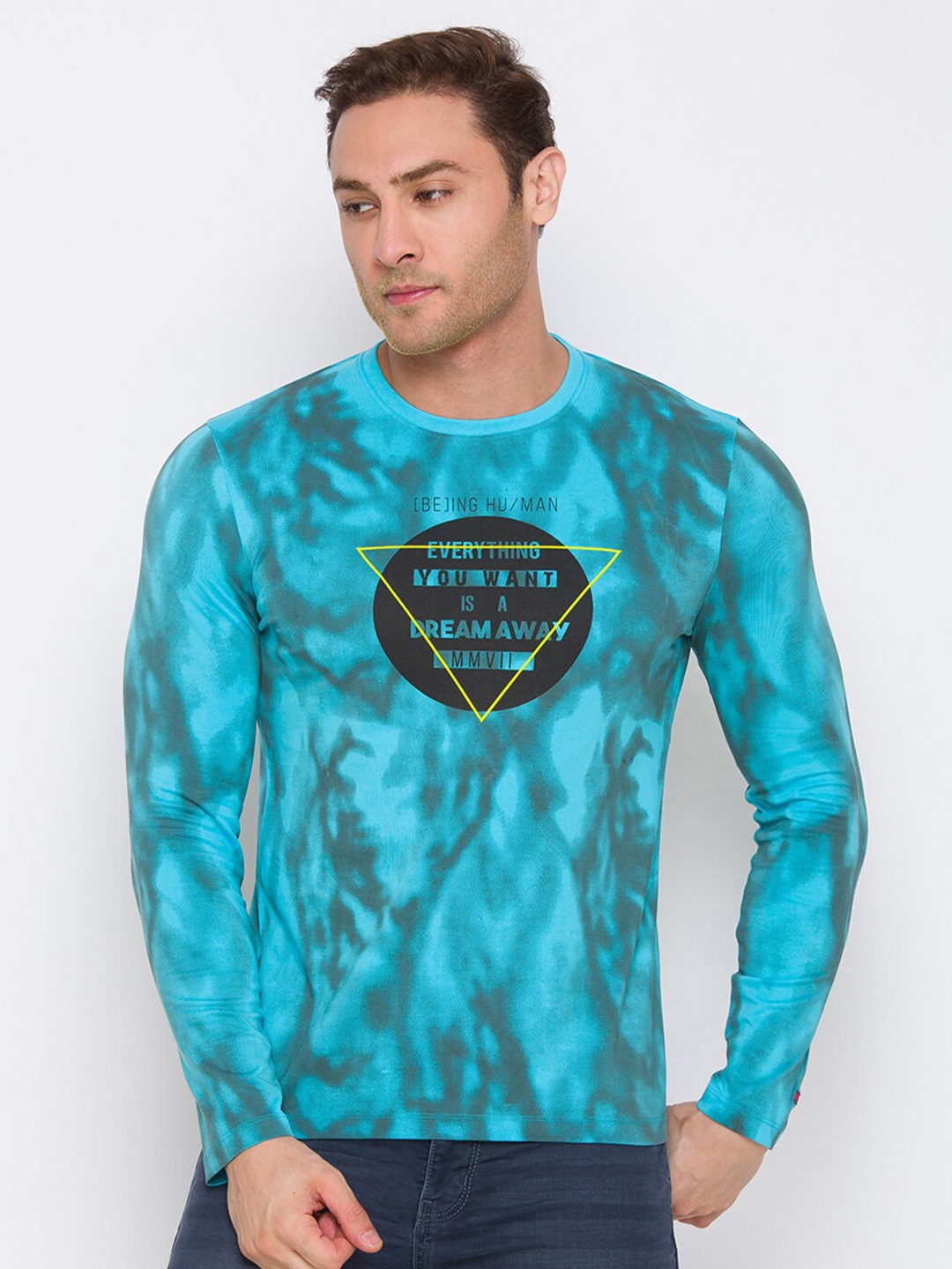 

Being Human Men Blue Printed T-shirt