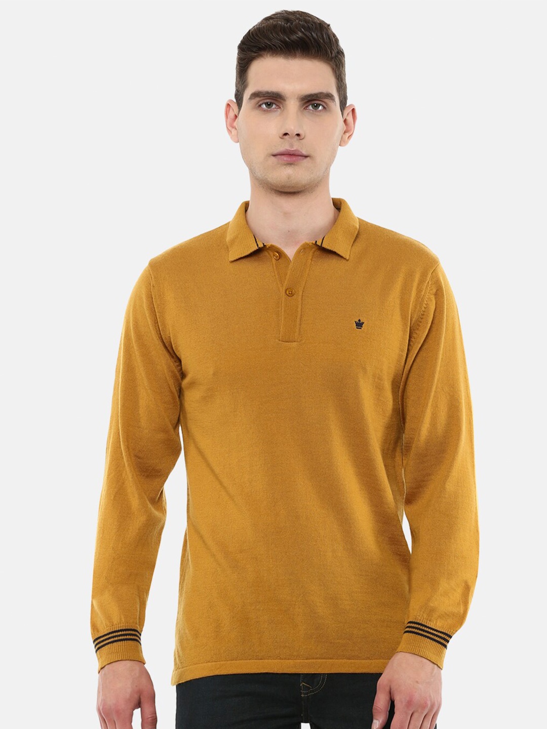 

Louis Philippe Men Yellow Polo Collar T-shirt