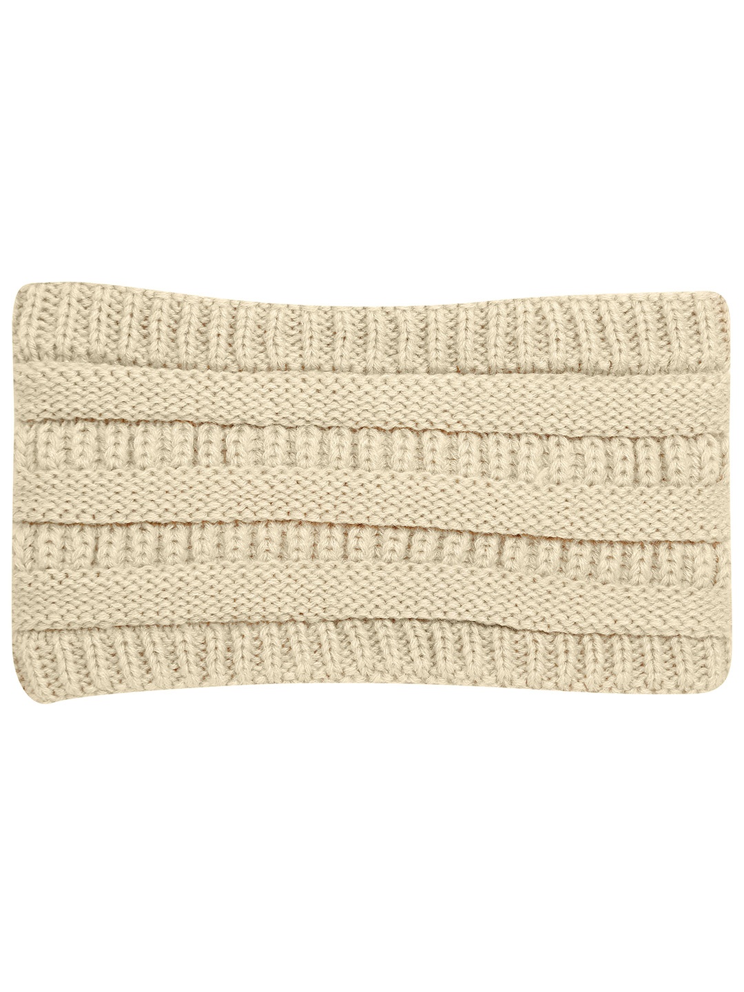 

FabSeasons Women Beige self design Soft Knitted Headband