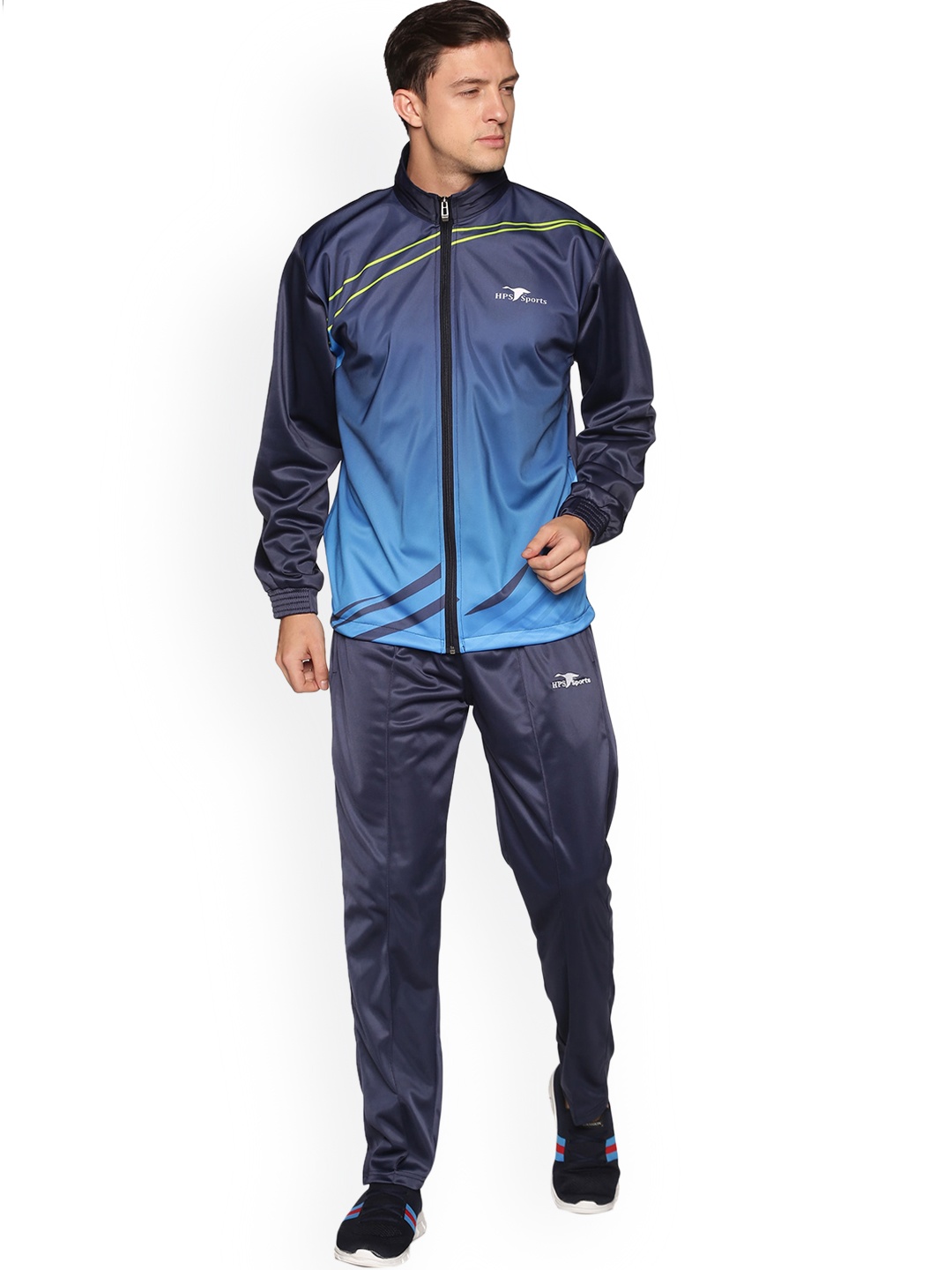 

HPS Sports Men Blue Printed Tracksuit