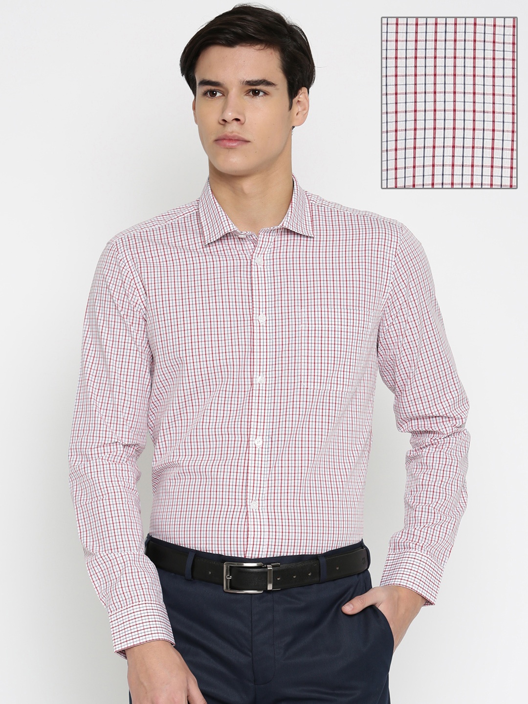 

Urban Nomad Men White Slim Fit Checked Casual Shirt