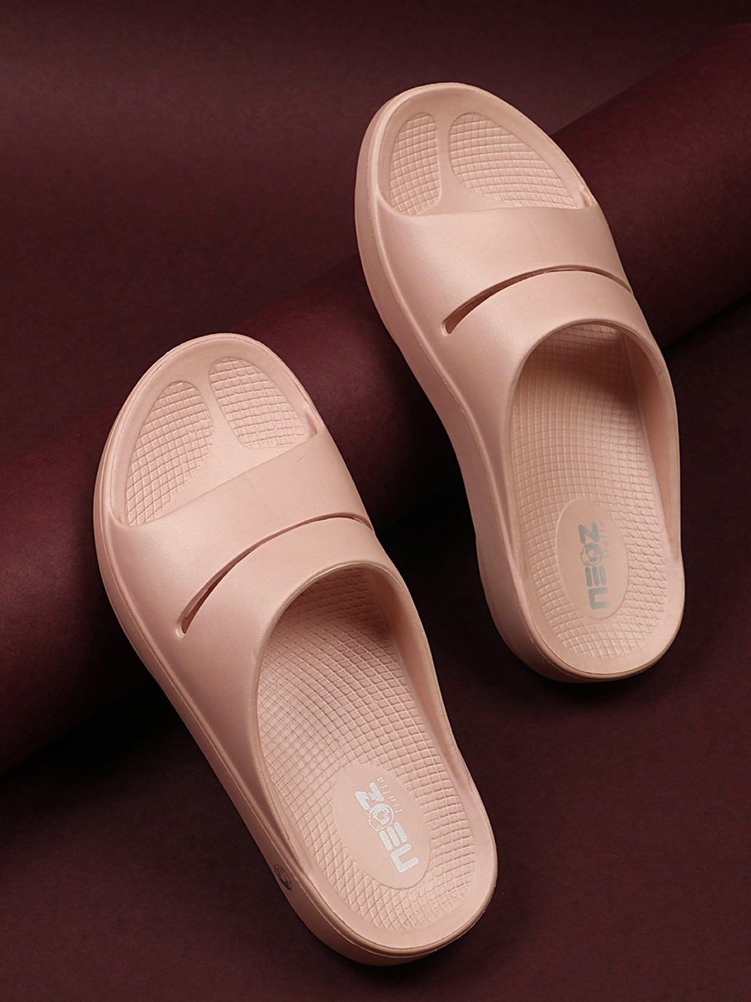 

NEOZ Women Peach-Coloured Rubber Slip-On