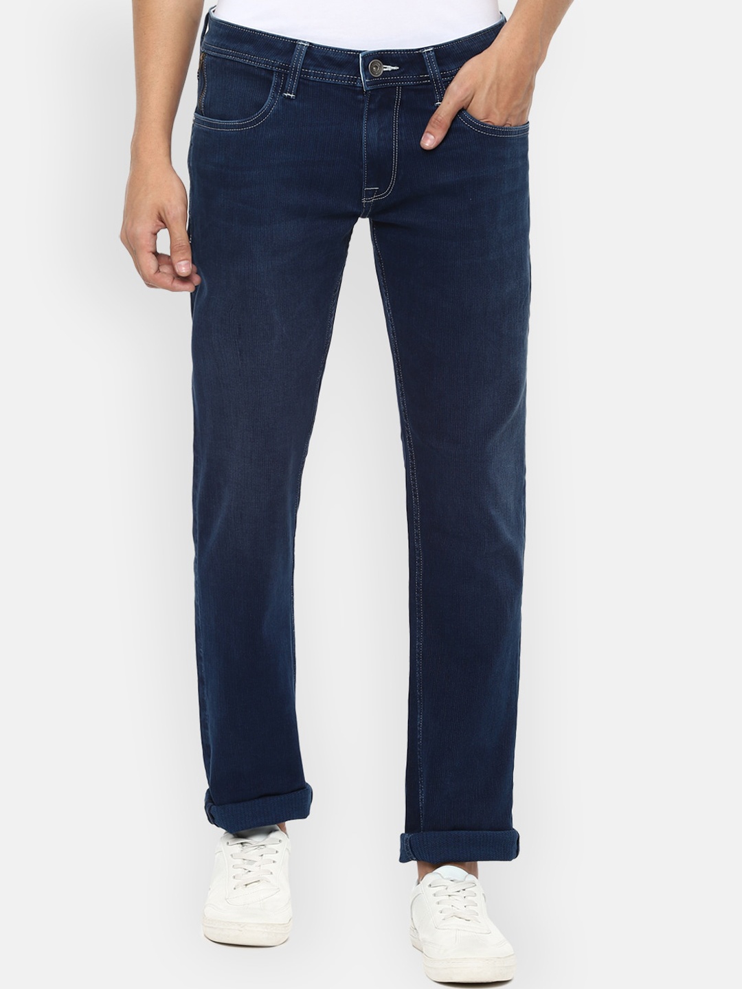 

Louis Philippe Jeans Men Navy Blue Slim Fit Stretchable Jeans