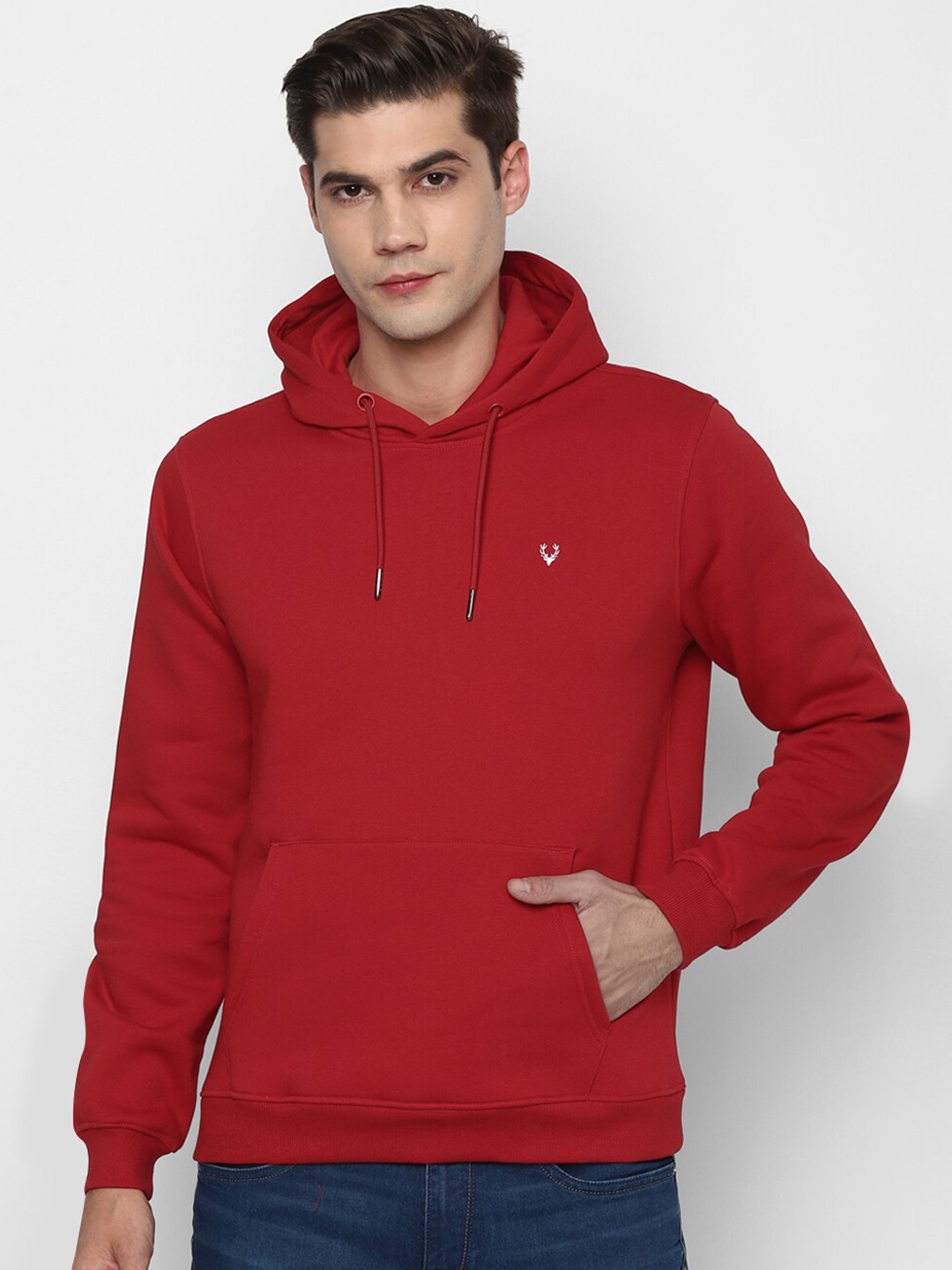 

Allen Solly Men Red Hooded Sweatshirt