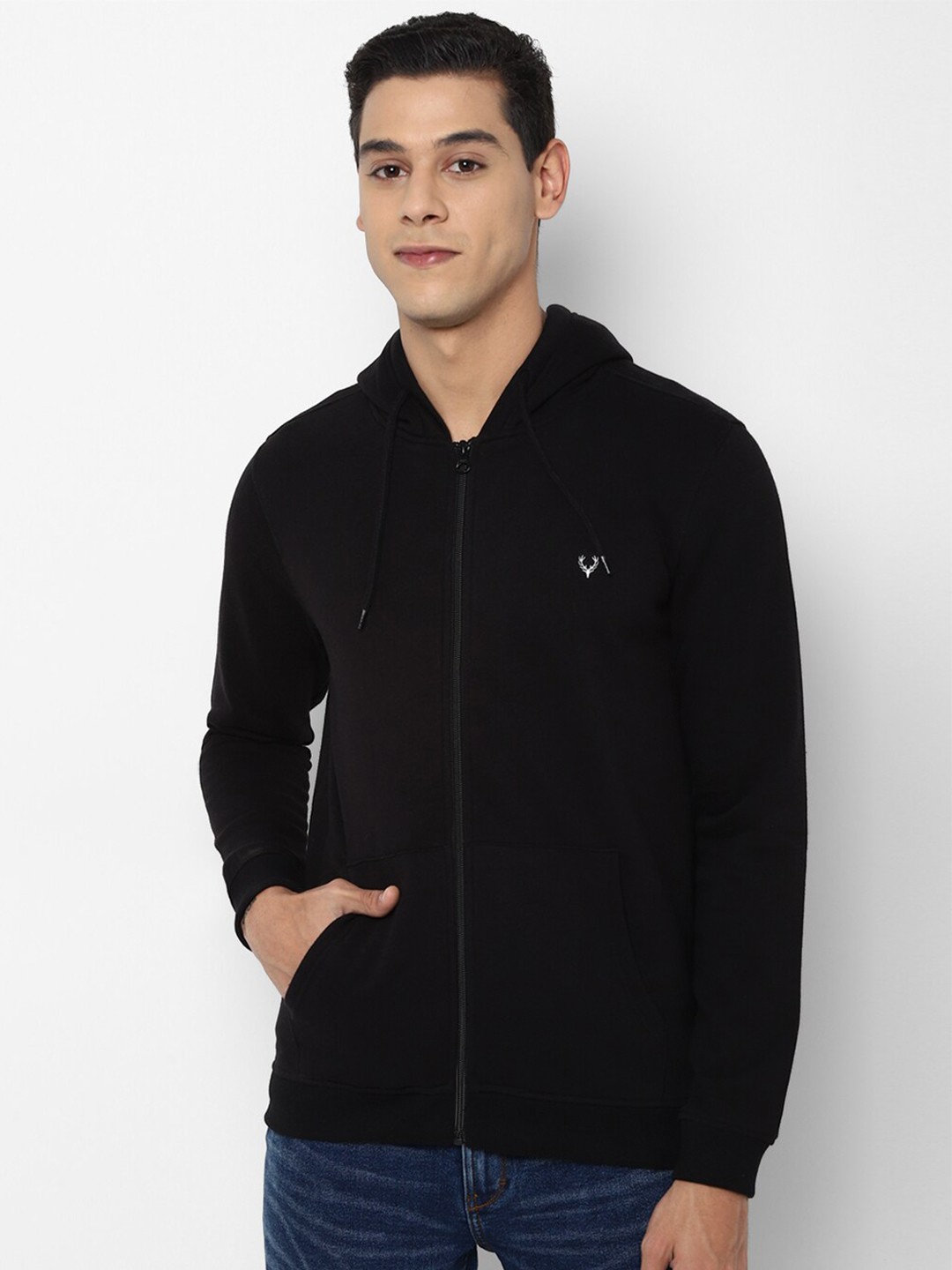 

Allen Solly Men Black Hooded Sweatshirt