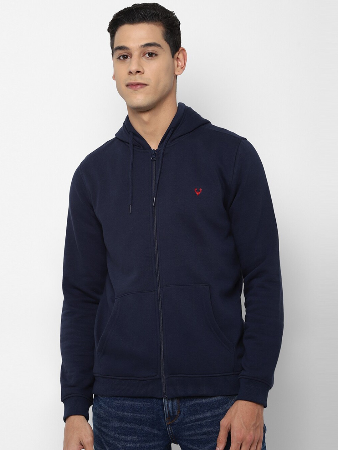 

Allen Solly Men Navy Blue Hooded Sweatshirt