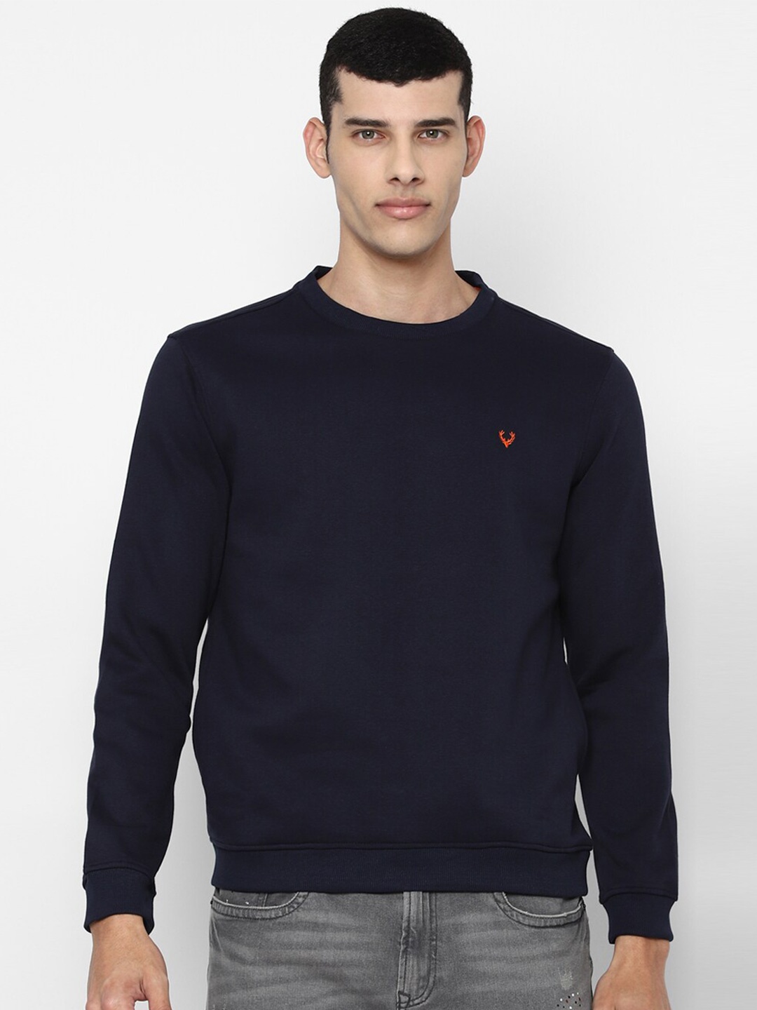 

Allen Solly Men Navy Blue Cotton Sweatshirt