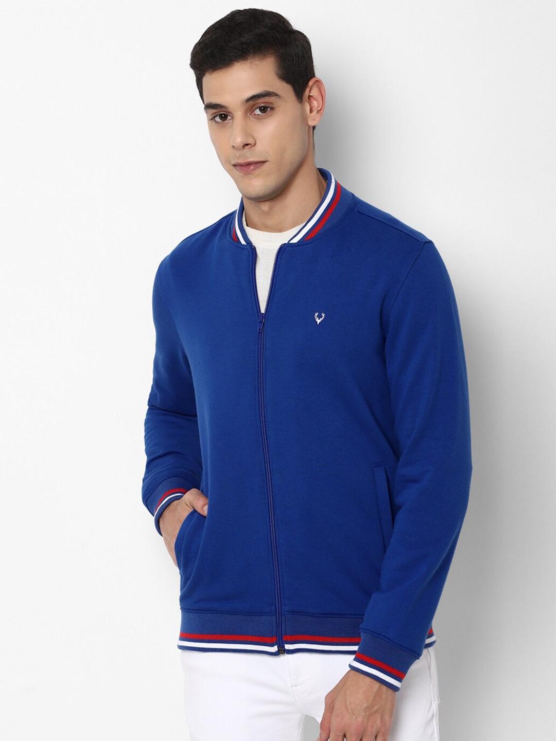 

Allen Solly Men Blue Pure Cotton Sweatshirt