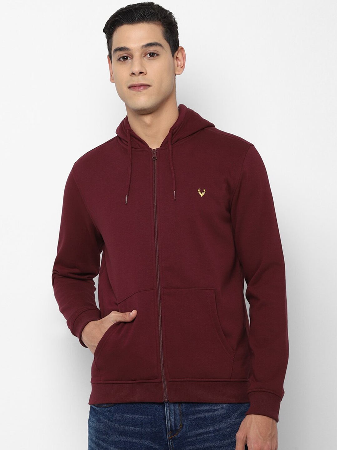 

Allen Solly Men Maroon Hooded Sweatshirt