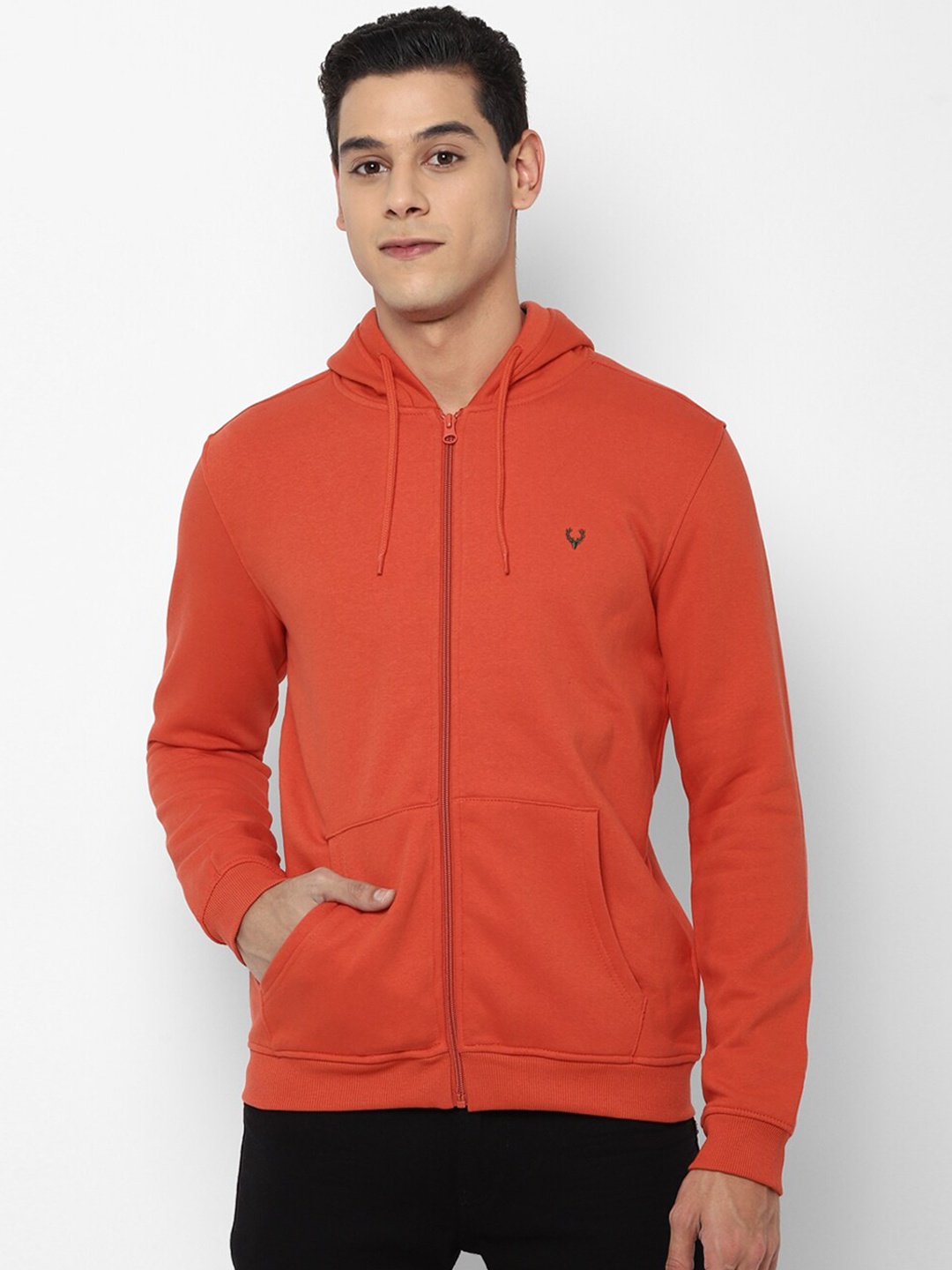 

Allen Solly Men Orange Hooded Sweatshirt