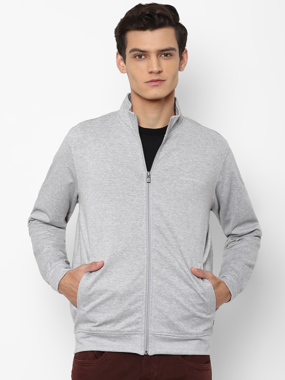 

Allen Solly Men Grey Pure Cotton Sweatshirt